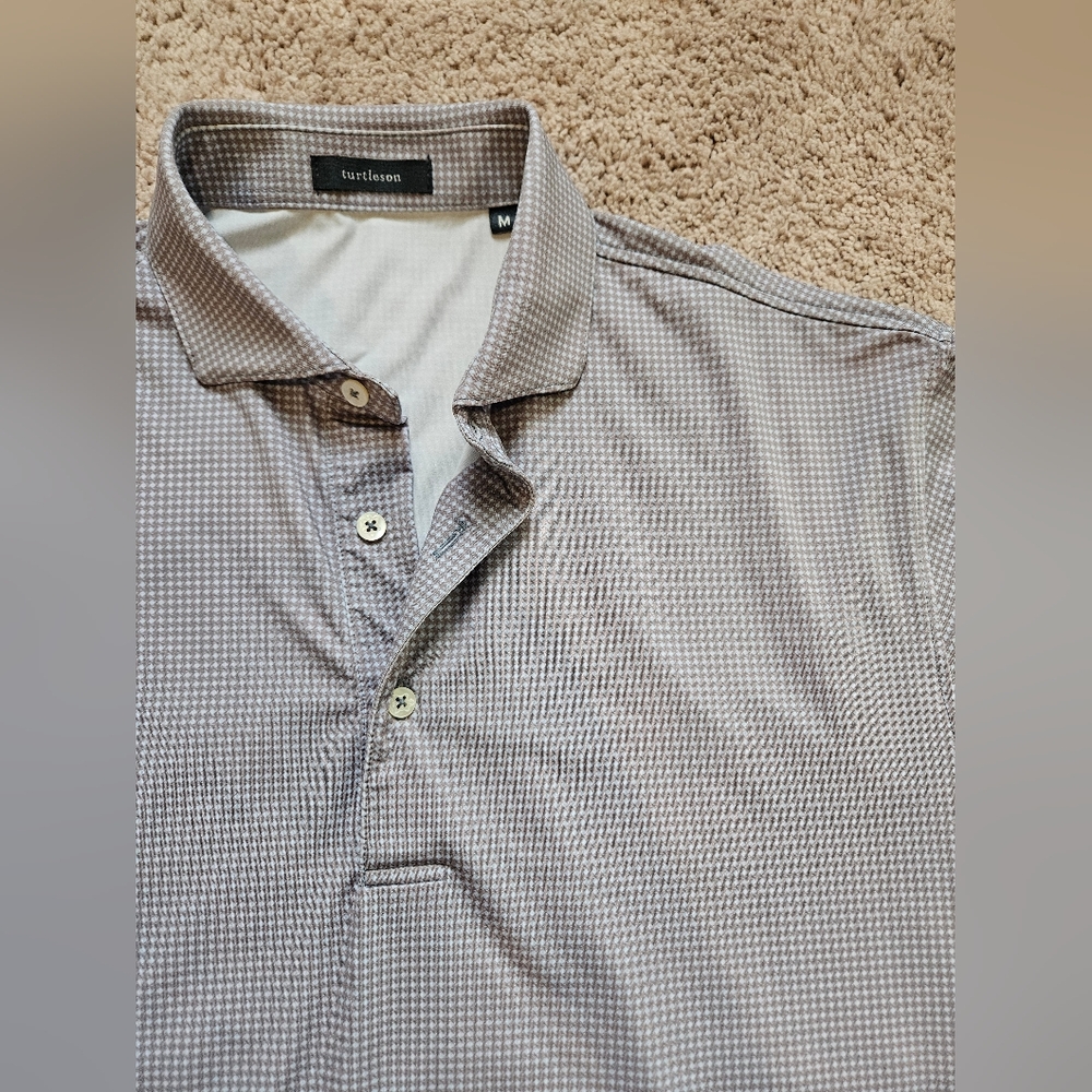 Turtleson Polo Oldfield SC Golf Course Blue Check Collared Lightweight Mens M